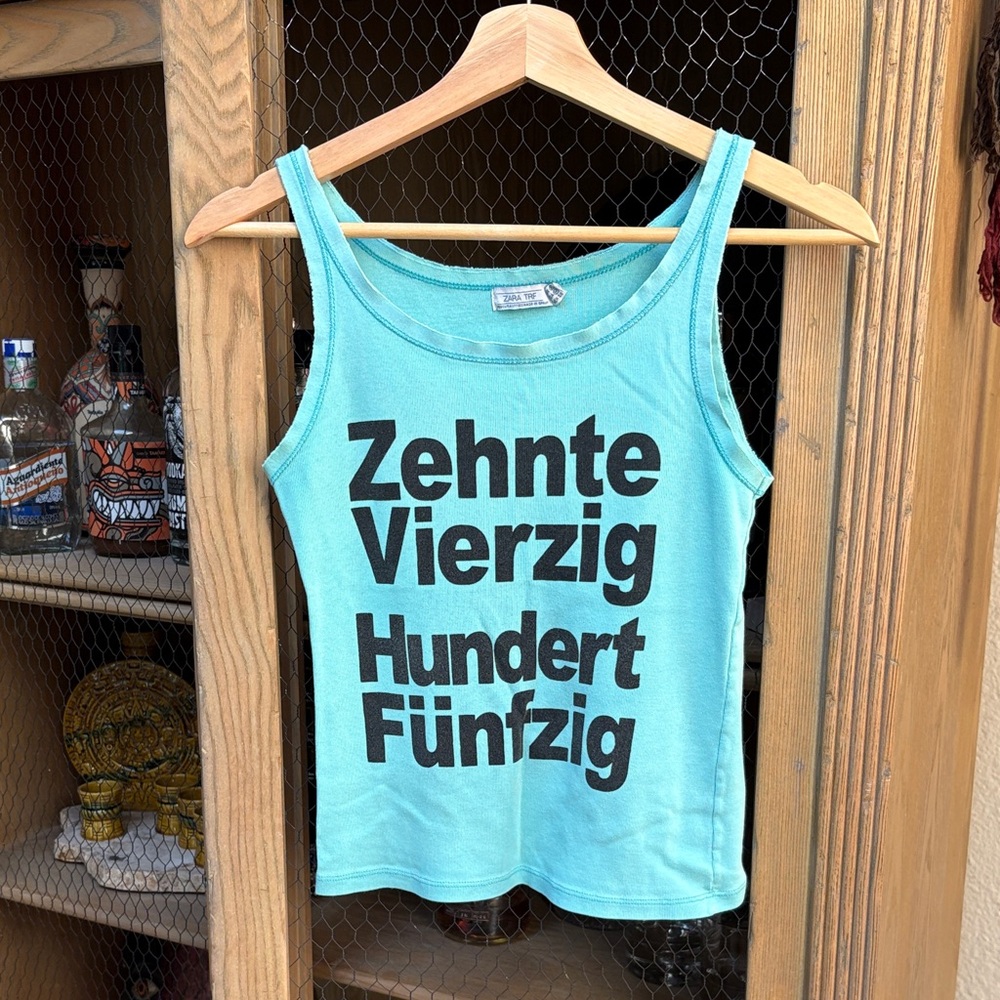 Zara TRF German Turquoise Tank Top